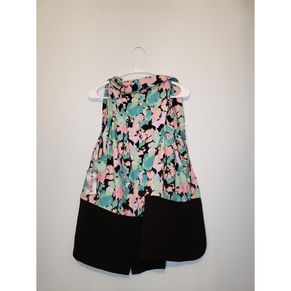 Gentle Fawn Womens M Rochester Vest Black Open Front Watercolor Abstract NWT $90 - Picture 2 of 8